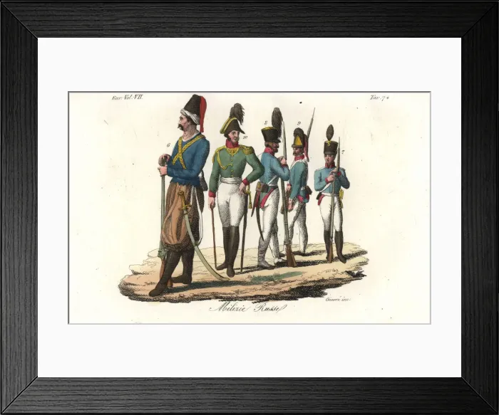 Framed Print : Russian military corps: Jannisary, cadet and infantry Framed Print : Russian military corps: Jannisary, cadet and infantry