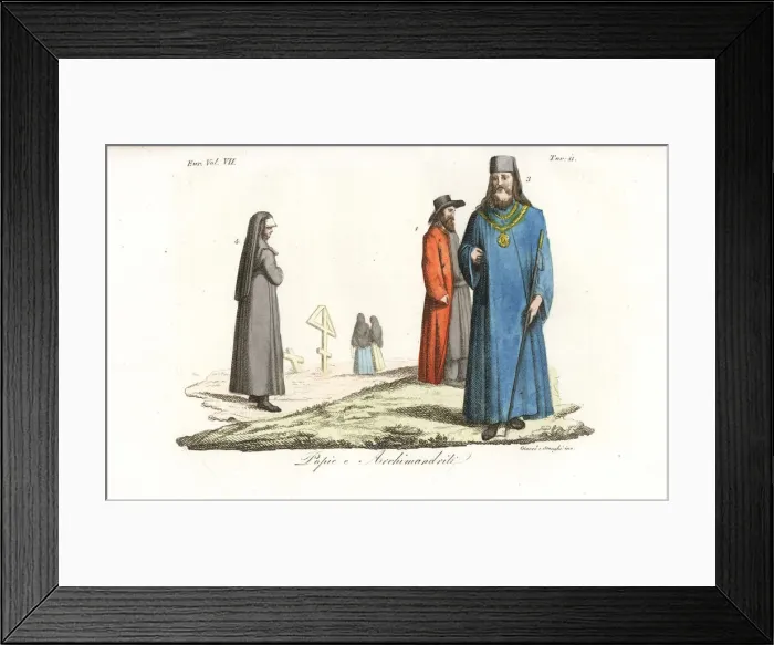 Framed Print : Russian Orthodox pope and archimandrite Framed Print : Russian Orthodox pope and archimandrite