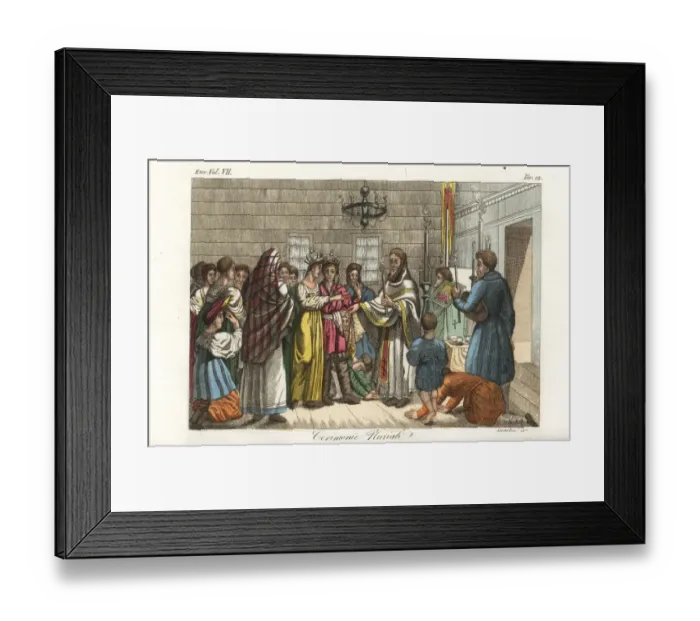Framed Print : Russian marriage ceremony, 18th century Framed Print : Russian marriage ceremony, 18th century
