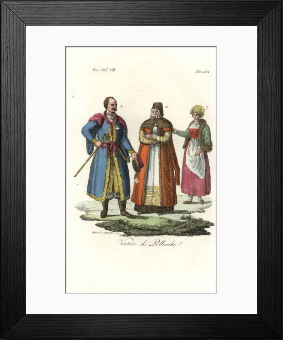 Framed Print : Polish costumes, 18th century Framed Print : Polish costumes, 18th century