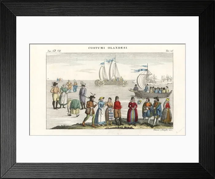 Framed Print : Costumes of the Dutch, 18th century Framed Print : Costumes of the Dutch, 18th century