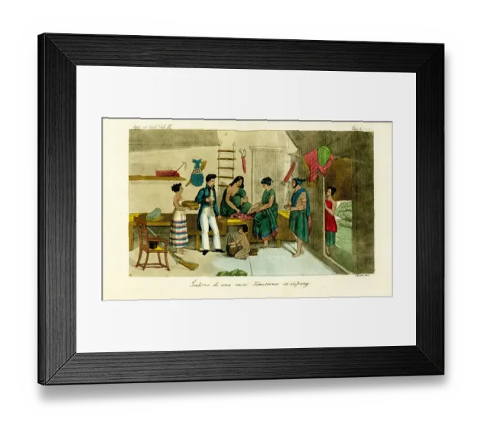 Framed Print : Women playing congkak in a Timorese house Framed Print : Women playing congkak in a Timorese house