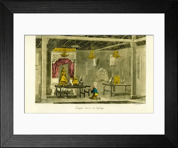 Framed Print : Interior of a Chinese temple at Kupang, Timor, 19th century