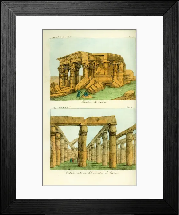 Framed Print : Ruins of the Temple of Kom Ombo, and view Framed Print : Ruins of the Temple of Kom Ombo, and view
