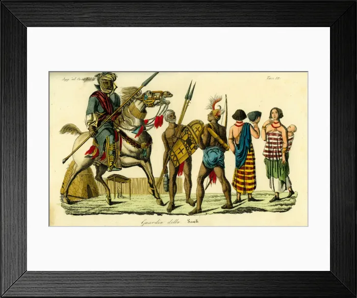 Framed Print : Mounted bodyguard to the Sheikh of Bornu with Framed Print : Mounted bodyguard to the Sheikh of Bornu with