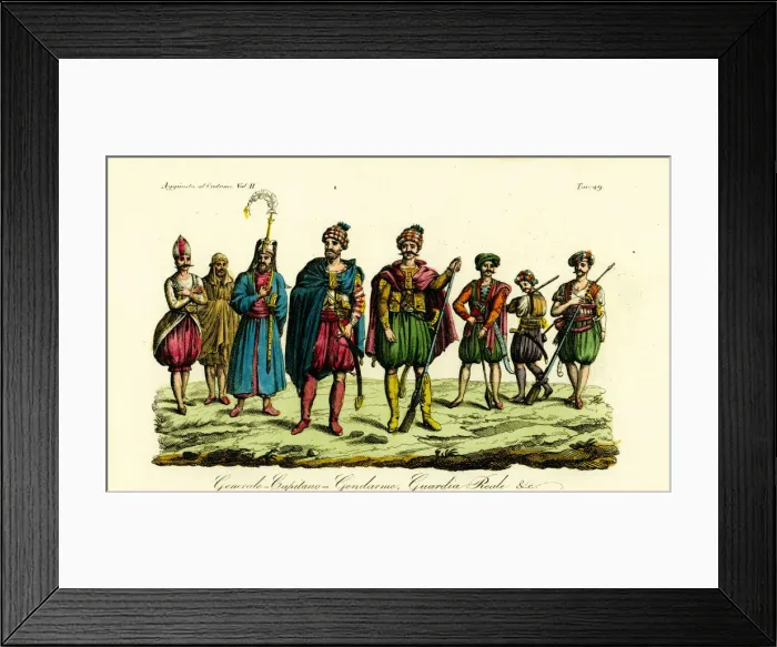 Framed Print : Costumes of Berber soldiers, Tunis, 1828 Framed Print : Costumes of Berber soldiers, Tunis, 1828