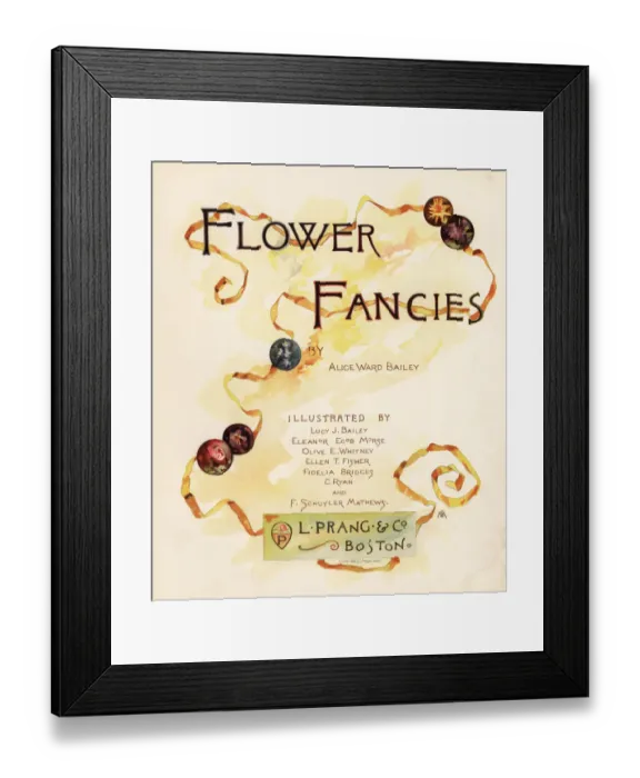 Framed Print : Calligraphic title page with ribbons and ornaments Framed Print : Calligraphic title page with ribbons and ornaments