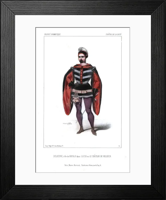 Framed Print : Jean Alexandre Francois Delaistre as Rapalo in Lucio, 1844 Framed Print : Jean Alexandre Francois Delaistre as Rapalo in Lucio, 1844
