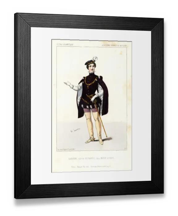Framed Print : Italian tenor Italo Gardoni as Bothwell in Mary Stuart, 1844 Framed Print : Italian tenor Italo Gardoni as Bothwell in Mary Stuart, 1844