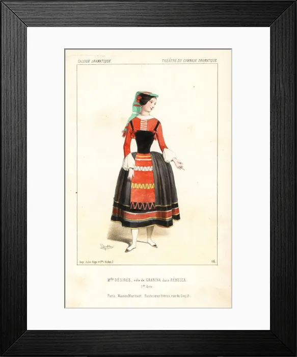 Framed Print : Mlle. Desiree as Gianina in Rebecca, 1844