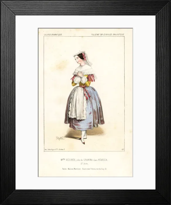 Framed Print : Mlle. Desiree as Gianina in Rebecca, 1844 Framed Print : Mlle. Desiree as Gianina in Rebecca, 1844