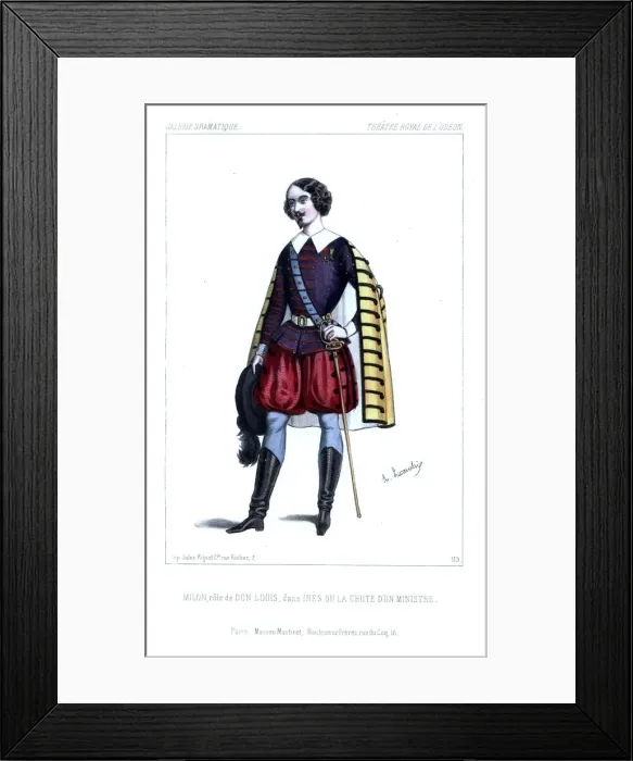 Framed Print : Milon as Don Luis in Ines, ou La Chute d un Ministre, 1845 Framed Print : Milon as Don Luis in Ines, ou La Chute d un Ministre, 1845