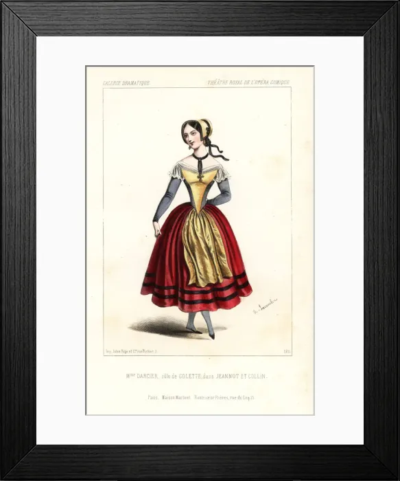 Framed Print : Celestine Darcier as Colette in Jeannot et Colin, 1845