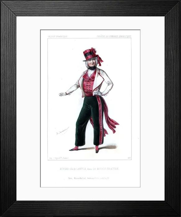 Framed Print : Leon Achard as Larifla in La Morale en Action, 1845 Framed Print : Leon Achard as Larifla in La Morale en Action, 1845