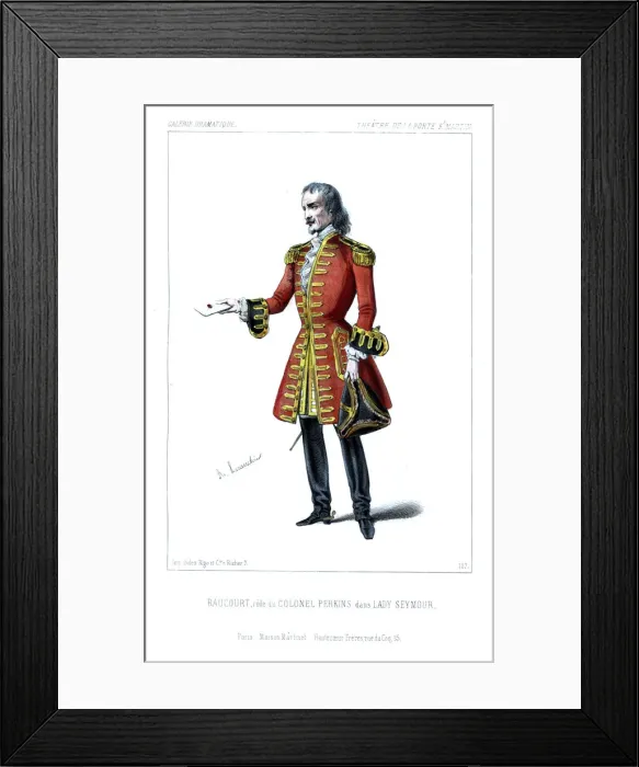Framed Print : Achille Raucourt as Colonel Perkins in Lady Seymour, 1845 Framed Print : Achille Raucourt as Colonel Perkins in Lady Seymour, 1845