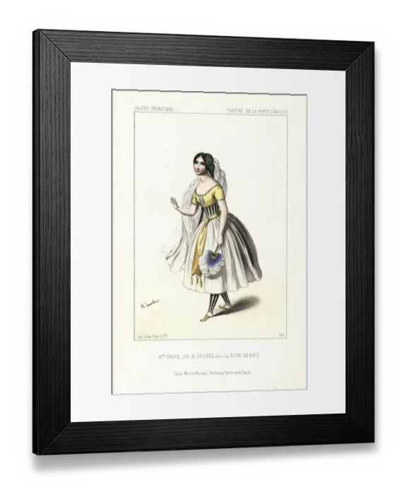 Framed Print : Mlle. Angelina Grave as Desiree in the Cogniard Framed Print : Mlle. Angelina Grave as Desiree in the Cogniard