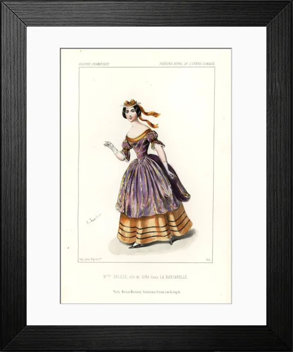 Framed Print : Mezzo-soprano singer Mlle. Delille as Gina Framed Print : Mezzo-soprano singer Mlle. Delille as Gina
