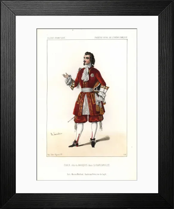 Framed Print : Bass baritone singer Chaix as the Marquis Framed Print : Bass baritone singer Chaix as the Marquis