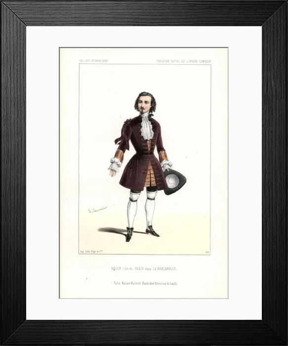 Framed Print : Roger as Fabio in La Barcarolle, Opera Comique, 1845 Framed Print : Roger as Fabio in La Barcarolle, Opera Comique, 1845