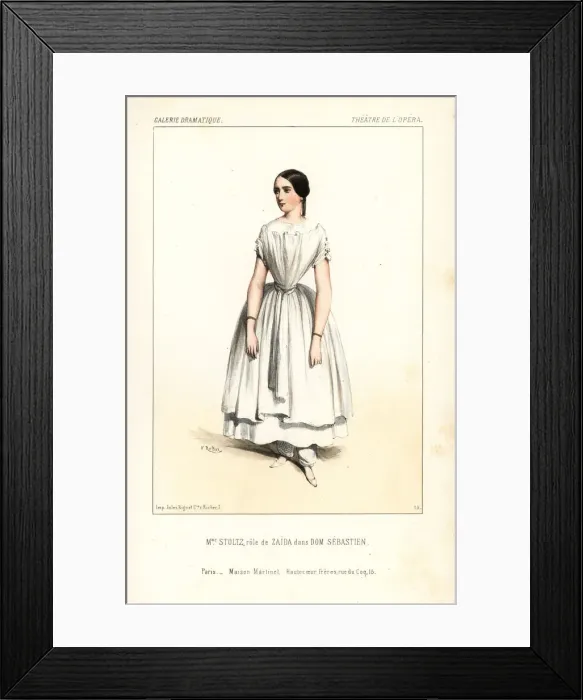 Framed Print : Mezzo-soprano Rosine Stoltz as Zaida in Dom Framed Print : Mezzo-soprano Rosine Stoltz as Zaida in Dom