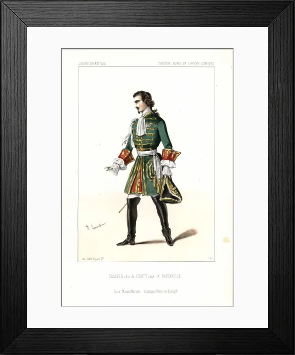 Framed Print : Edouard Gassier as the Comte in La Barcarolle, 1845 Framed Print : Edouard Gassier as the Comte in La Barcarolle, 1845