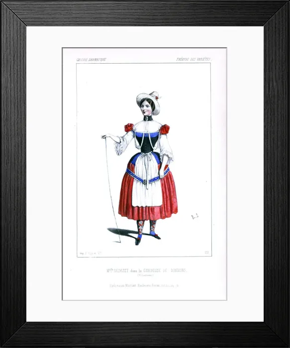 Framed Print : Mlle. Pauline Virginie Dejazet in La Gardeuse Framed Print : Mlle. Pauline Virginie Dejazet in La Gardeuse