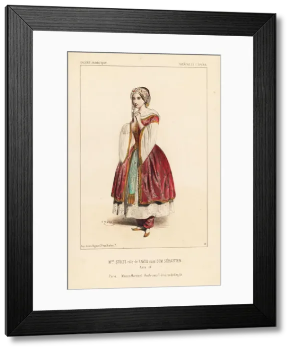Framed Print : French mezzo-soprano Rosine Stoltz as Zayda Framed Print : French mezzo-soprano Rosine Stoltz as Zayda
