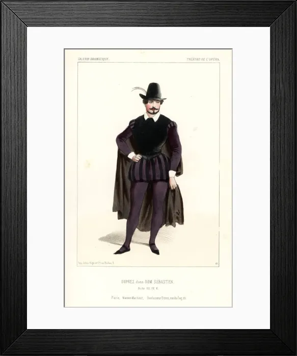Framed Print : French tenor Gilbert Duprez in Dom Sebastien, 1843 Framed Print : French tenor Gilbert Duprez in Dom Sebastien, 1843