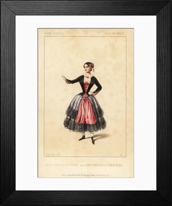 Framed Print : Elisabeth Bressant as Nini Pompon in Les Deux