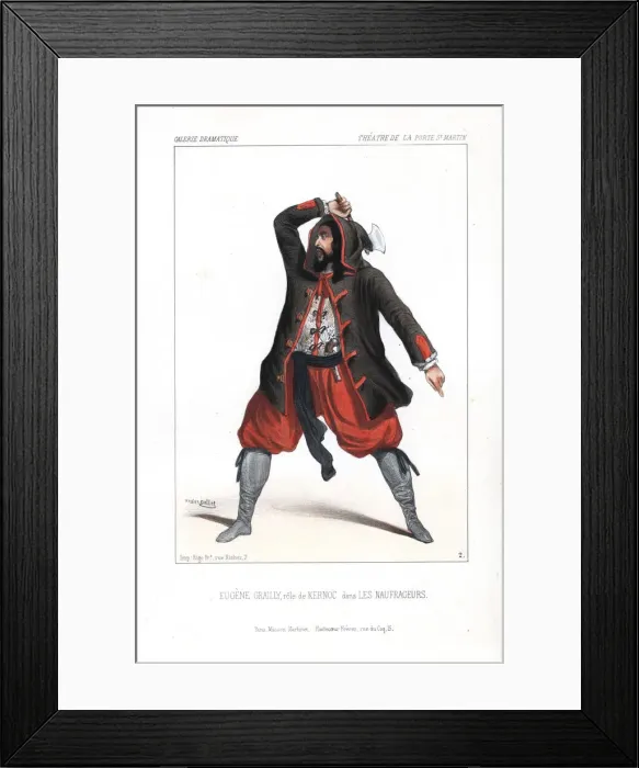 Framed Print : Eugene Grailly in the role of Kernoc in Les Framed Print : Eugene Grailly in the role of Kernoc in Les
