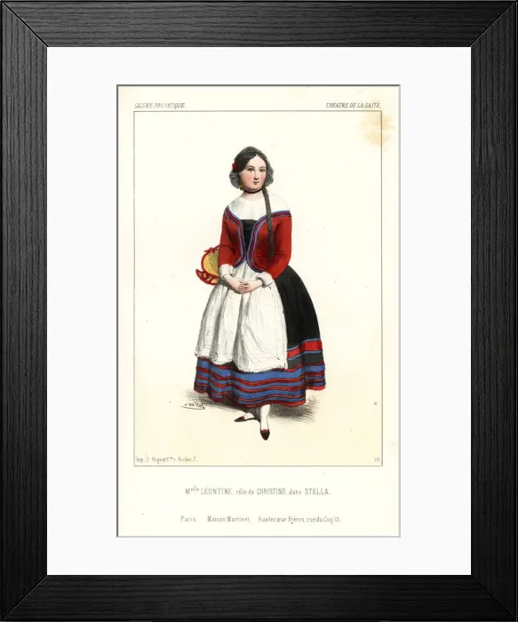 Framed Print : Mlle. Leontine as Christine in Stella, Theatre Framed Print : Mlle. Leontine as Christine in Stella, Theatre