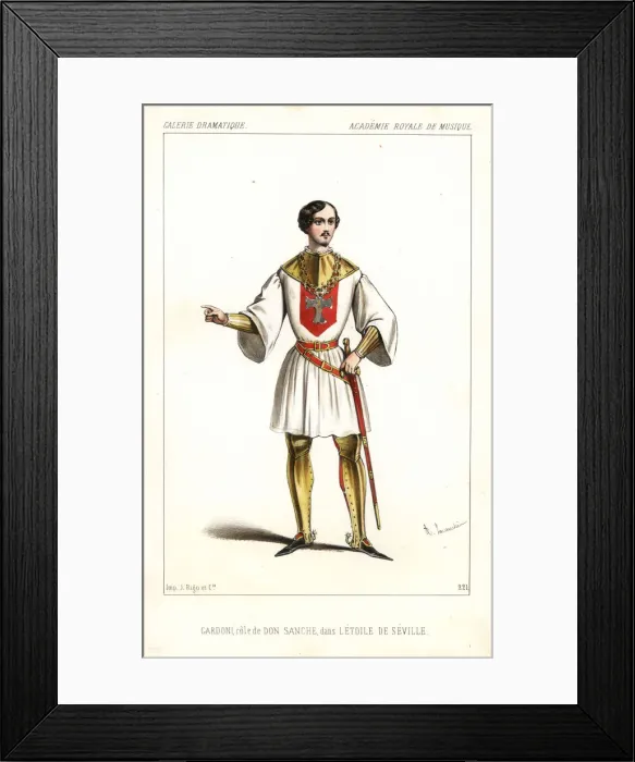 Framed Print : Italian tenor Italo Gardoni as Don Sanche Framed Print : Italian tenor Italo Gardoni as Don Sanche