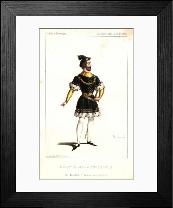 Framed Print : French baritone Paul Barroilhet as the King Framed Print : French baritone Paul Barroilhet as the King