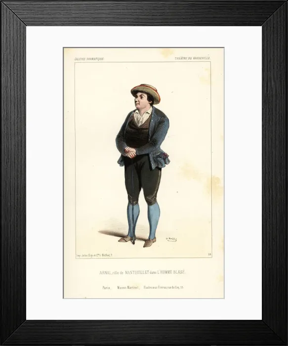Framed Print : Etienne Arnal as Nantouillet in L Homme Blase, 1843 Framed Print : Etienne Arnal as Nantouillet in L Homme Blase, 1843