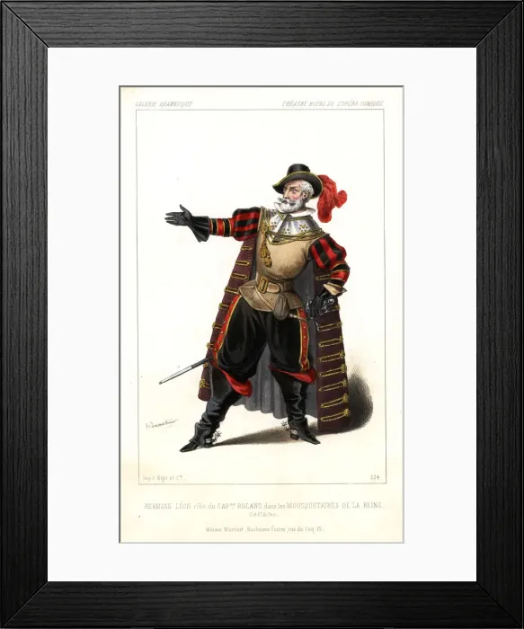 Framed Print : Hermann-Leon as Captain Roland in Les Mousquetaires Framed Print : Hermann-Leon as Captain Roland in Les Mousquetaires