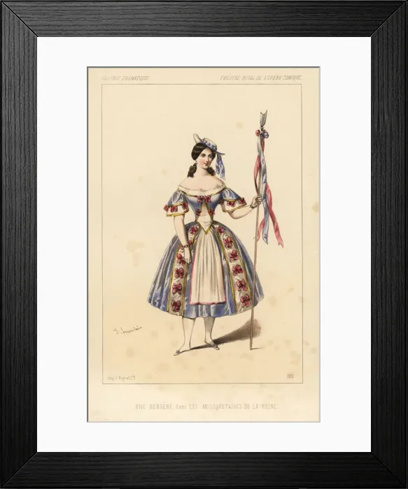 Framed Print : A bergere in the comic opera Les Mousquetaires