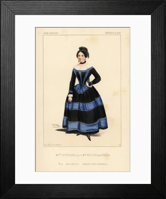 Framed Print : Mlle. Stephanie as Madame Muller in Stella, 1843 Framed Print : Mlle. Stephanie as Madame Muller in Stella, 1843