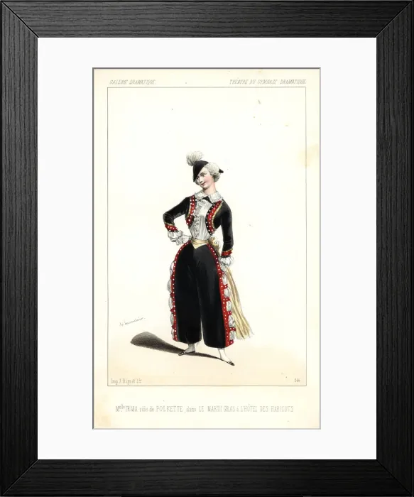 Framed Print : Mlle. Irma Aubry as Polkette in Le Mardi Gras