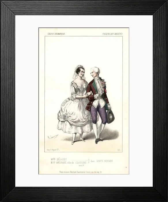 Framed Print : Mlle Dejazet and Madame Bressant in Gentil Bernard, 1846 Framed Print : Mlle Dejazet and Madame Bressant in Gentil Bernard, 1846