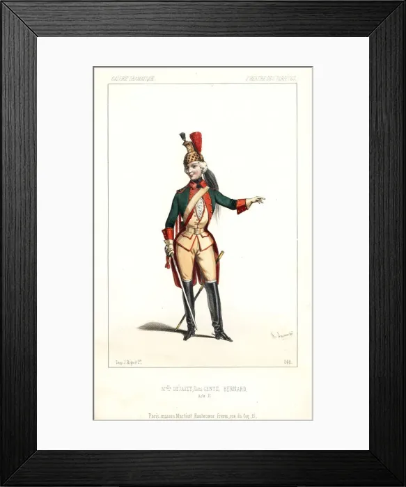 Framed Print : Pauline Virginie Dejazet as Gentil Bernard Framed Print : Pauline Virginie Dejazet as Gentil Bernard