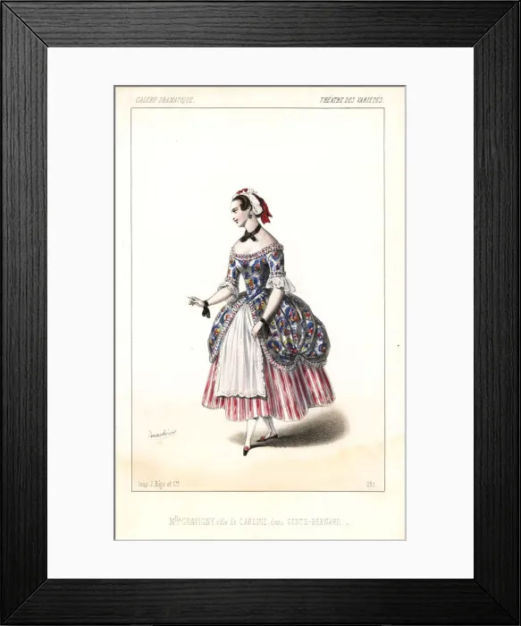 Framed Print : French actress Mlle Chavigny as Carline in Framed Print : French actress Mlle Chavigny as Carline in