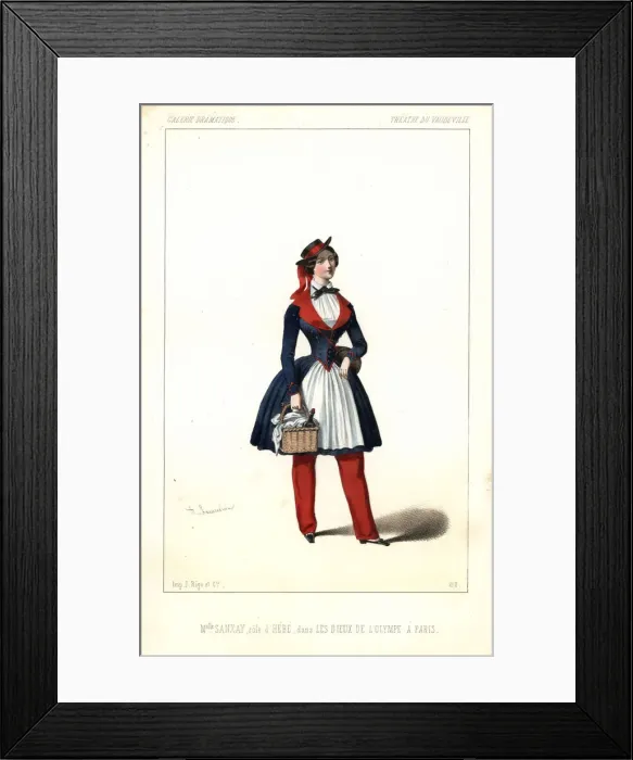 Framed Print : Mlle. Sanxay as Hebe in Les Dieux de l Olympe a Paris, 1846 Framed Print : Mlle. Sanxay as Hebe in Les Dieux de l Olympe a Paris, 1846