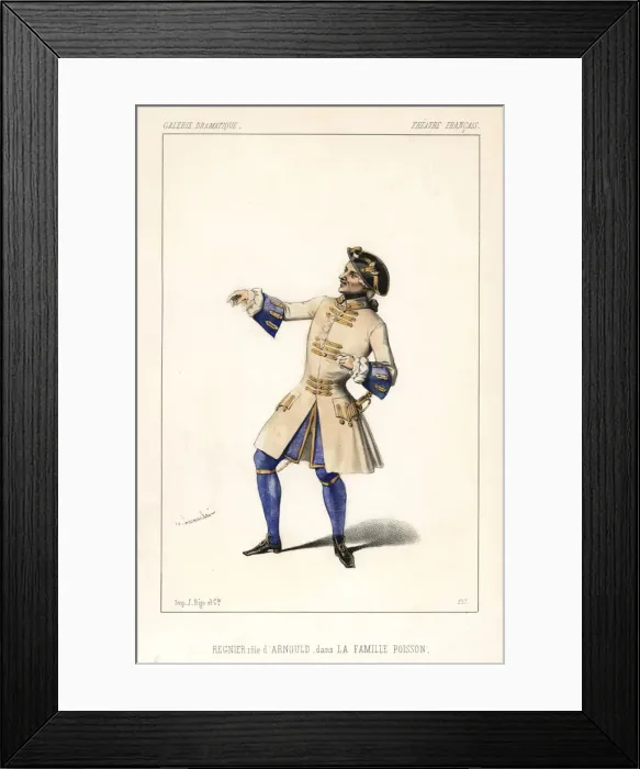 Framed Print : Francois Regnier as Arnould in La Famille Poisson, 1845