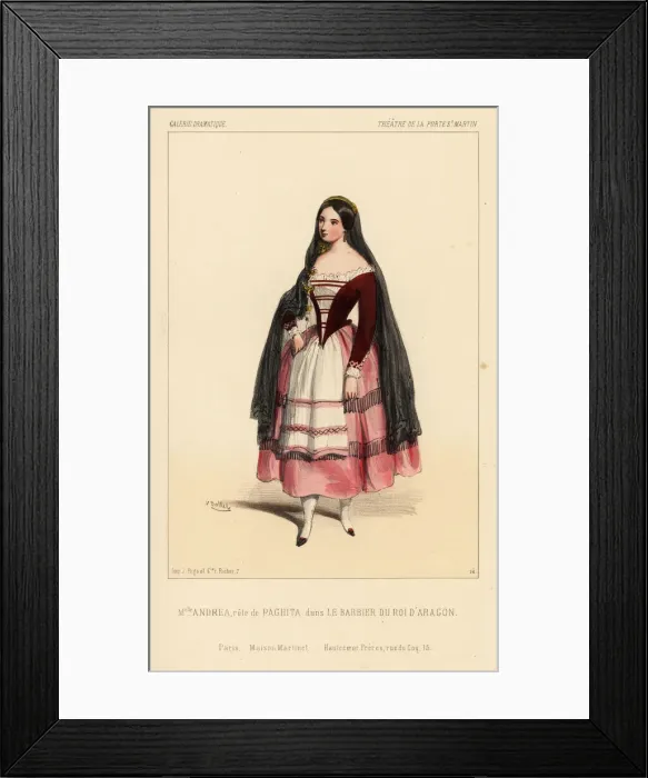 Framed Print : Mlle. Andrea as Paghita in Le Barbier du Roi d Aragon, 1844 Framed Print : Mlle. Andrea as Paghita in Le Barbier du Roi d Aragon, 1844