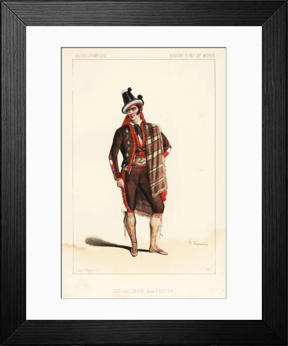 Framed Print : Dancer Georges Elie as Inigo in the ballet Paquita, 1846 Framed Print : Dancer Georges Elie as Inigo in the ballet Paquita, 1846
