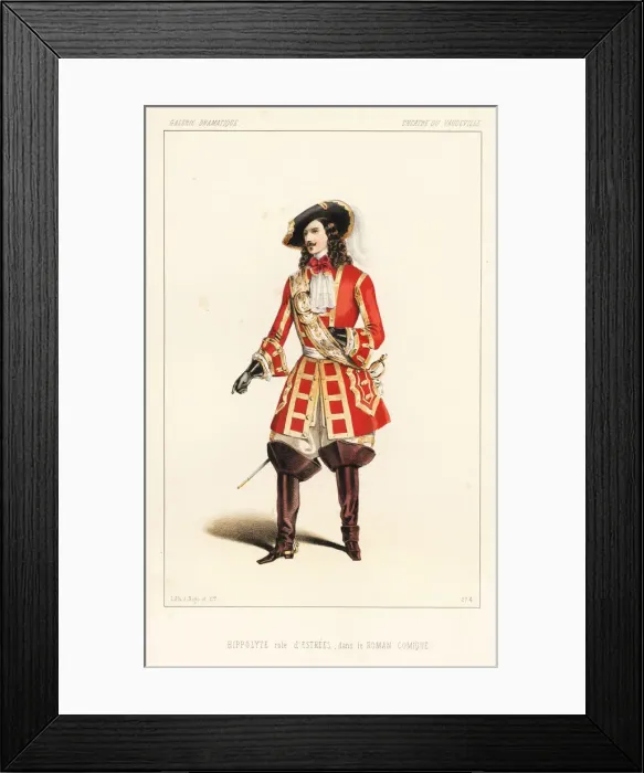 Framed Print : Hippolyte as d Estrees in Le Roman Comique, 1846