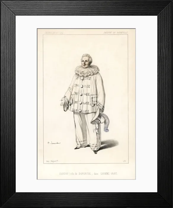 Framed Print : Noel-Edouard Bardou as Duportal in L Homme Grave, 1846 Framed Print : Noel-Edouard Bardou as Duportal in L Homme Grave, 1846