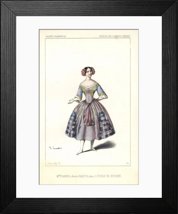 Framed Print : Mlle. Daniel as Paquita in L Etoile du Berger, 1846 Framed Print : Mlle. Daniel as Paquita in L Etoile du Berger, 1846