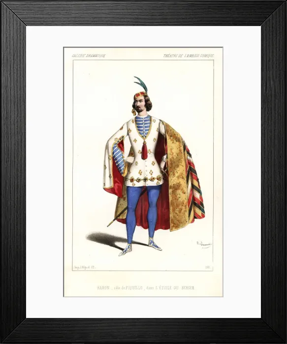Framed Print : Vincent Alfred Baron as Piquillo in L Etoile du Berger, 1846 Framed Print : Vincent Alfred Baron as Piquillo in L Etoile du Berger, 1846