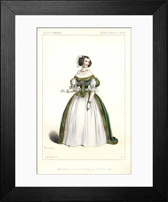 Framed Print : French actress Mlle Naptal Arnauld in Echec et Mat, 1846 Framed Print : French actress Mlle Naptal Arnauld in Echec et Mat, 1846